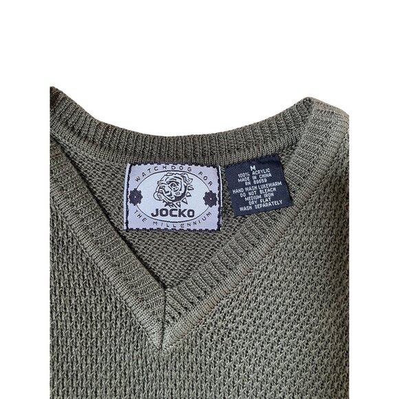 Jocko Sleeveless V-Neck Men's Sweater Vest Medium Olive Green - Picture 5 of 6